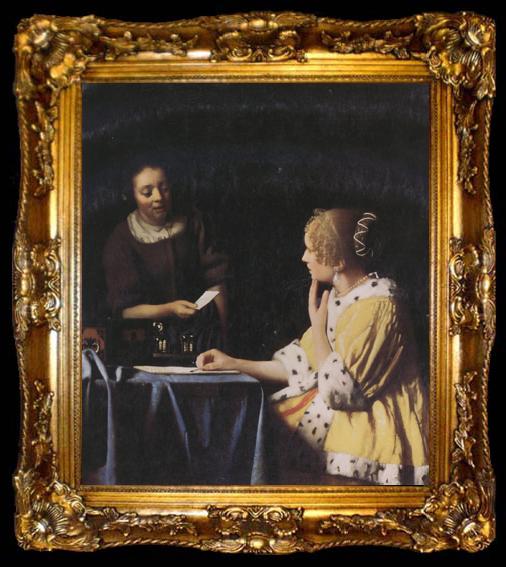 framed  Jan Vermeer Misterss and Maid (mk30), ta009-2